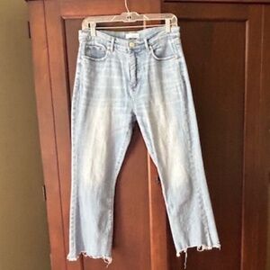 The Loft high waist kick crop with ragged cut hem